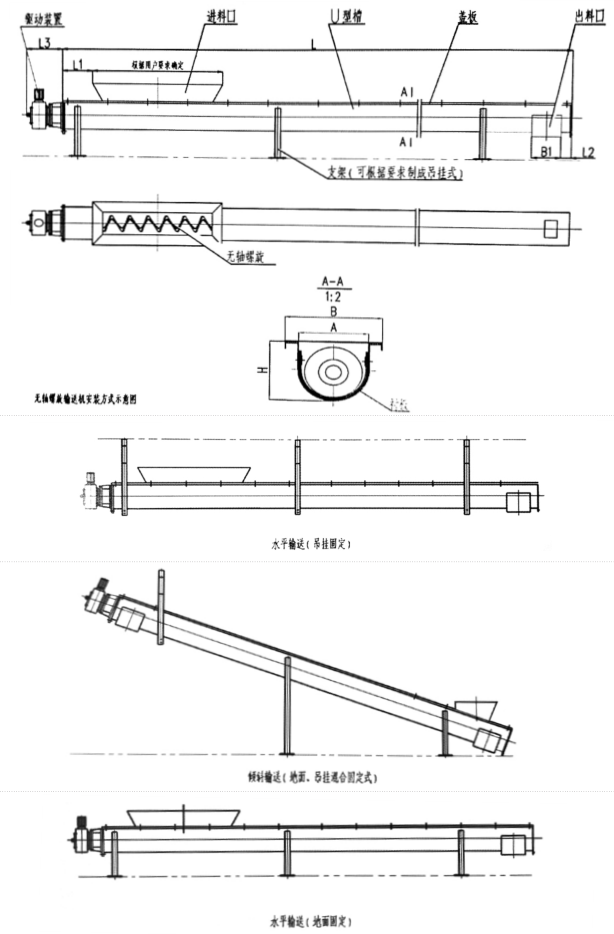WLS系列無(wú)軸螺旋輸送機(jī)